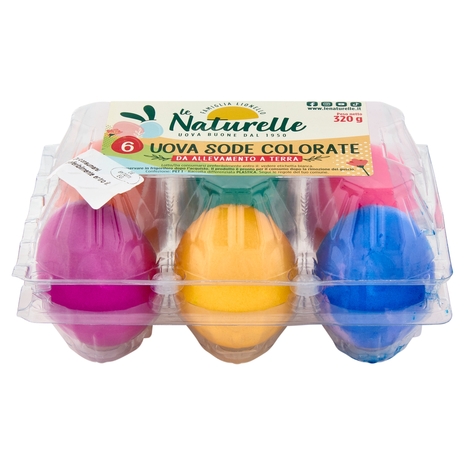 le Naturelle 6 Uova Sode Colorate da Allevamento a Terra 320 g